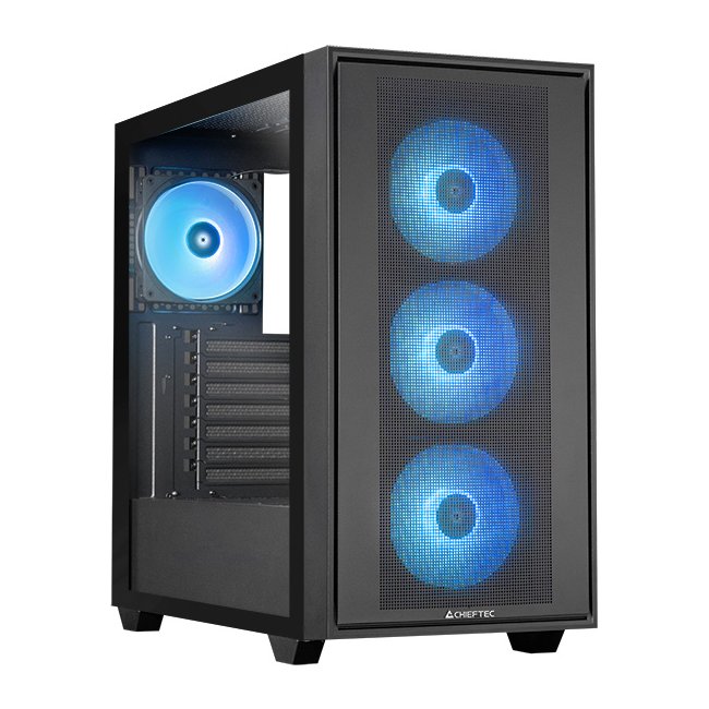Carcasa pentru computer Chieftec Hunter 3, neagra, mijloc turn