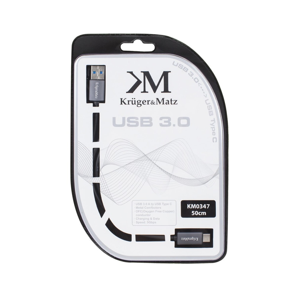 Cablu USB - USB tip C Kruger&amp;Matz, 50 cm