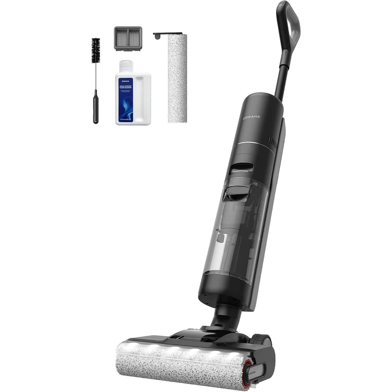 Aspirator vertical umed uscat Dreame H13 Pro HHR27C, 4 moduri de aspirare, 18.000Pa, capacitate rezervor apa curata/murdara-0.9l/0.7l, baterie 4900mAh, autonomie 40 min, 300W, afisaj LED, negru