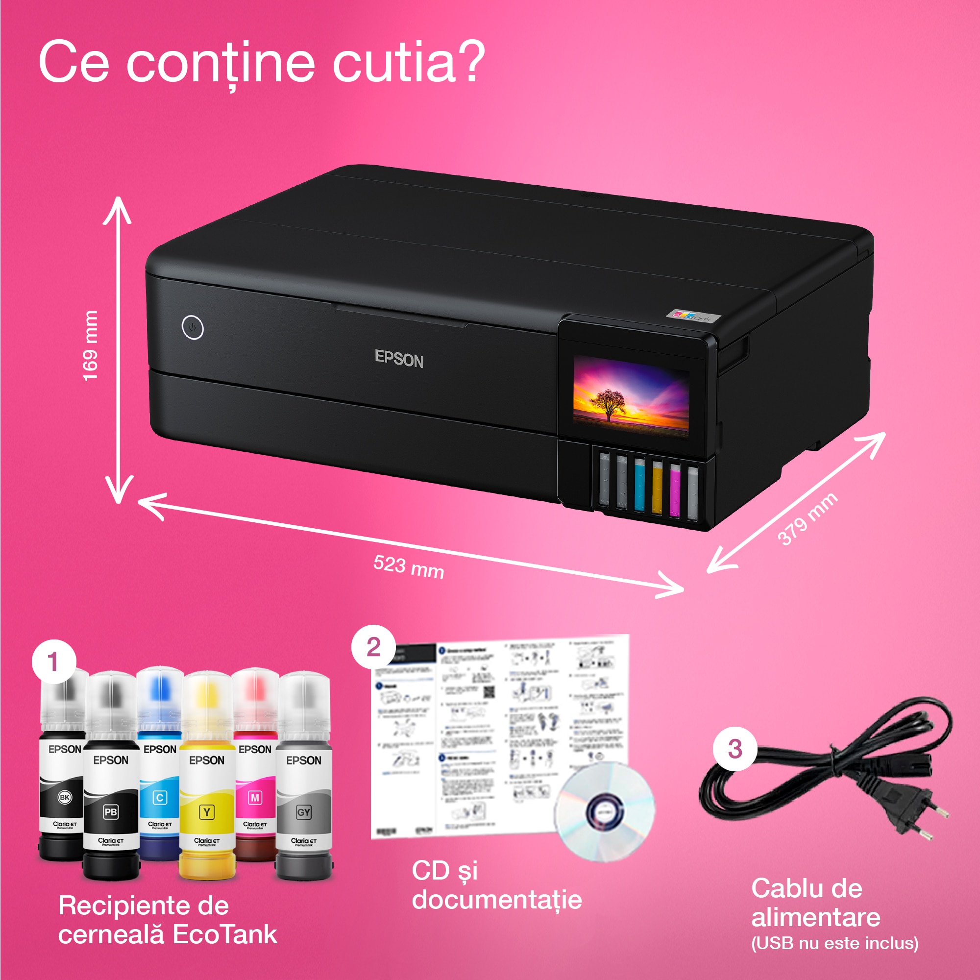 Multifunctional inkjet color CISS Epson EcoTank L8180, LAN, Wireless, A3+
