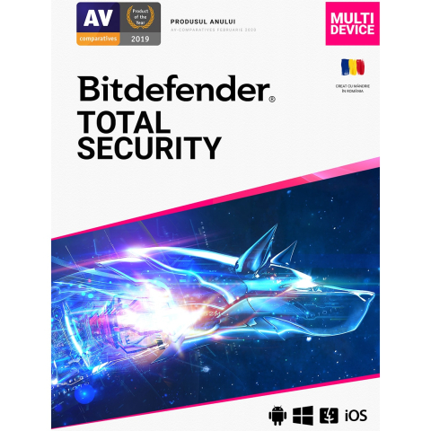 Bitdefender Total Security, 2 ani, 10 dispozitive, licenta retail