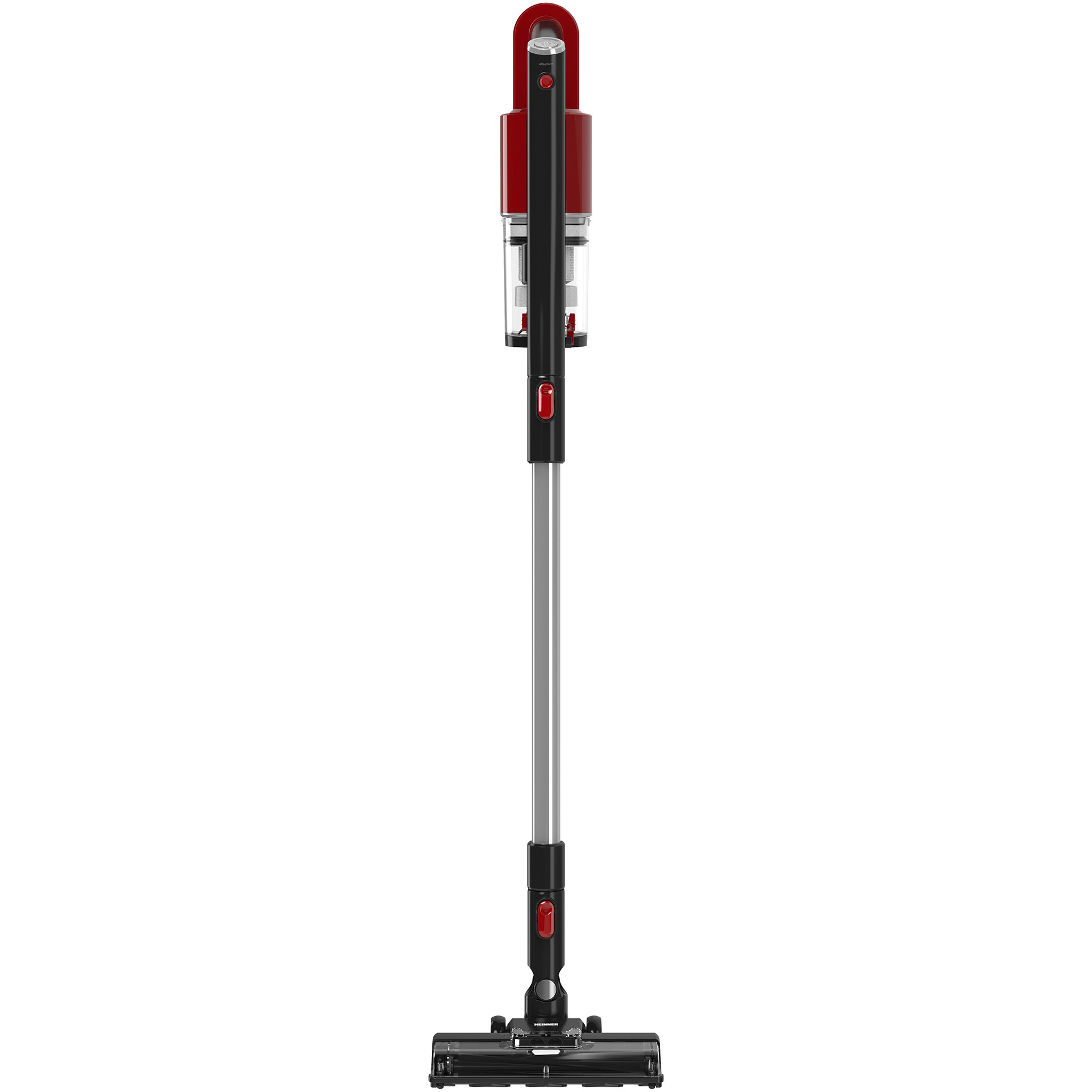 Aspirator vertical Heinner Red Twilight HSVC-M21.6RD, 150 w, acumulator li 21.6v, filtrare ciclonica, dubla utilizare: de mana sau vertical, 2 viteze, capacitate: 0.5l, autonomie max 30 min, accesoriu montare perete, rosu