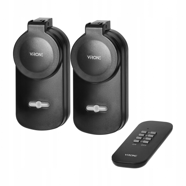 Set 2 PRIZE wireless CU TELECOMANDA 2+1 SCHUKO Virone Negru