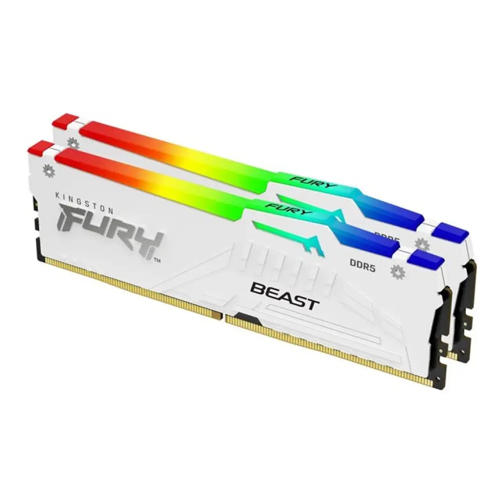 Memorie Kingston FURY Beast RGB White 32GB DDR5 6000MHz CL36 Dual Channel Kit