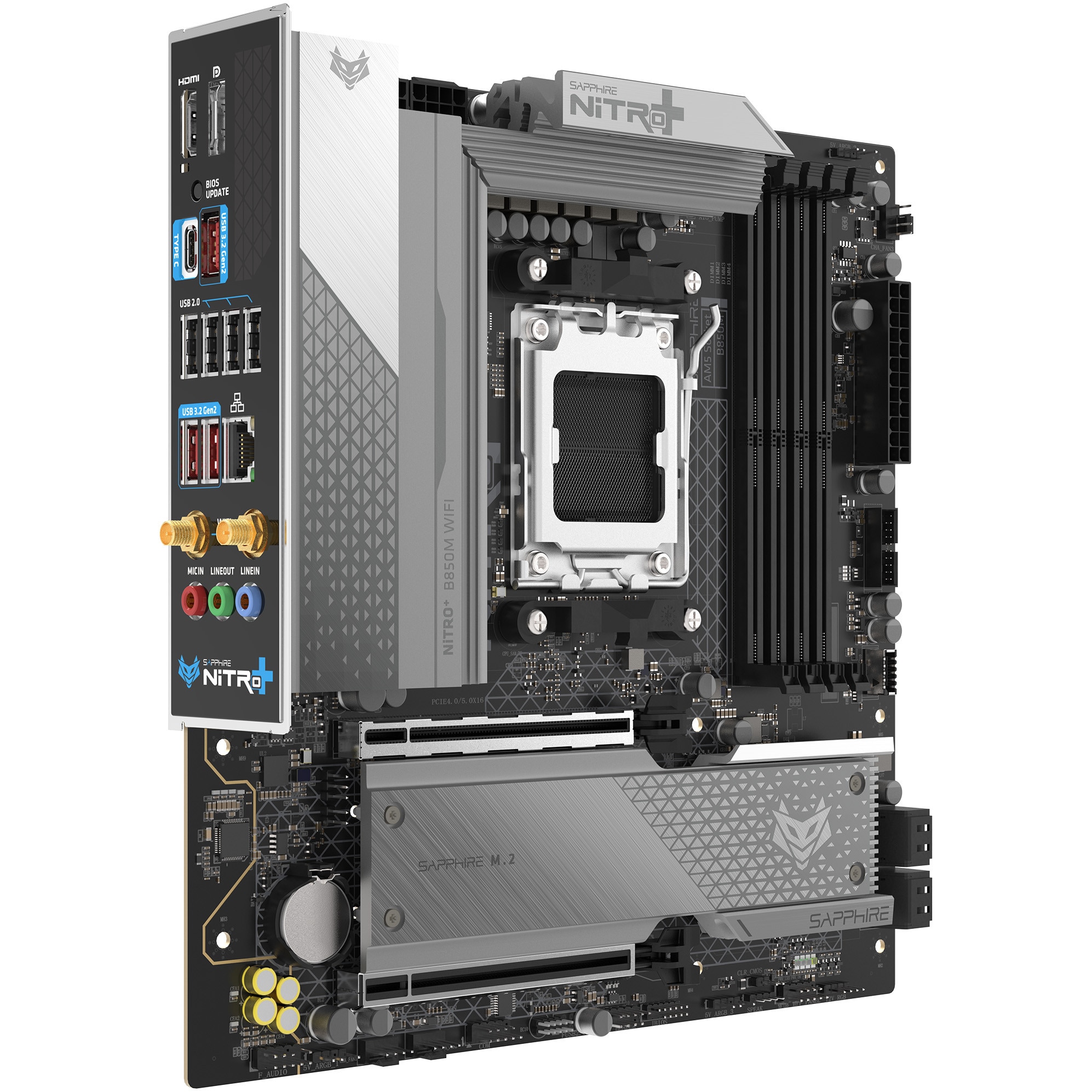 Placa de baza SAPPHIRE NITRO+ B850M WIFI, Socket AM5