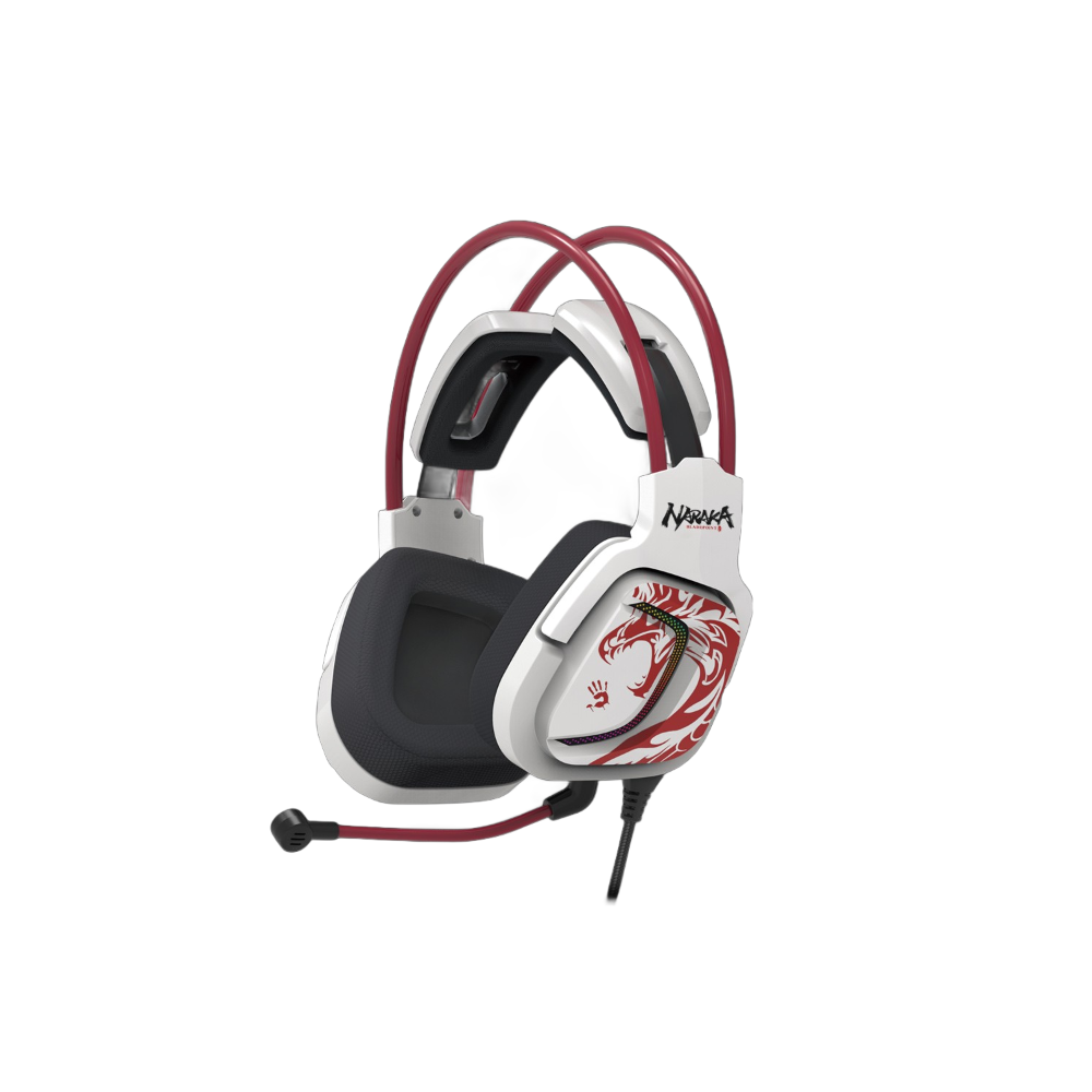 Casti Gaming A4TECH Bloody G575 Naraka, USB, 7.1, RGB, Cu Microfon, Alb