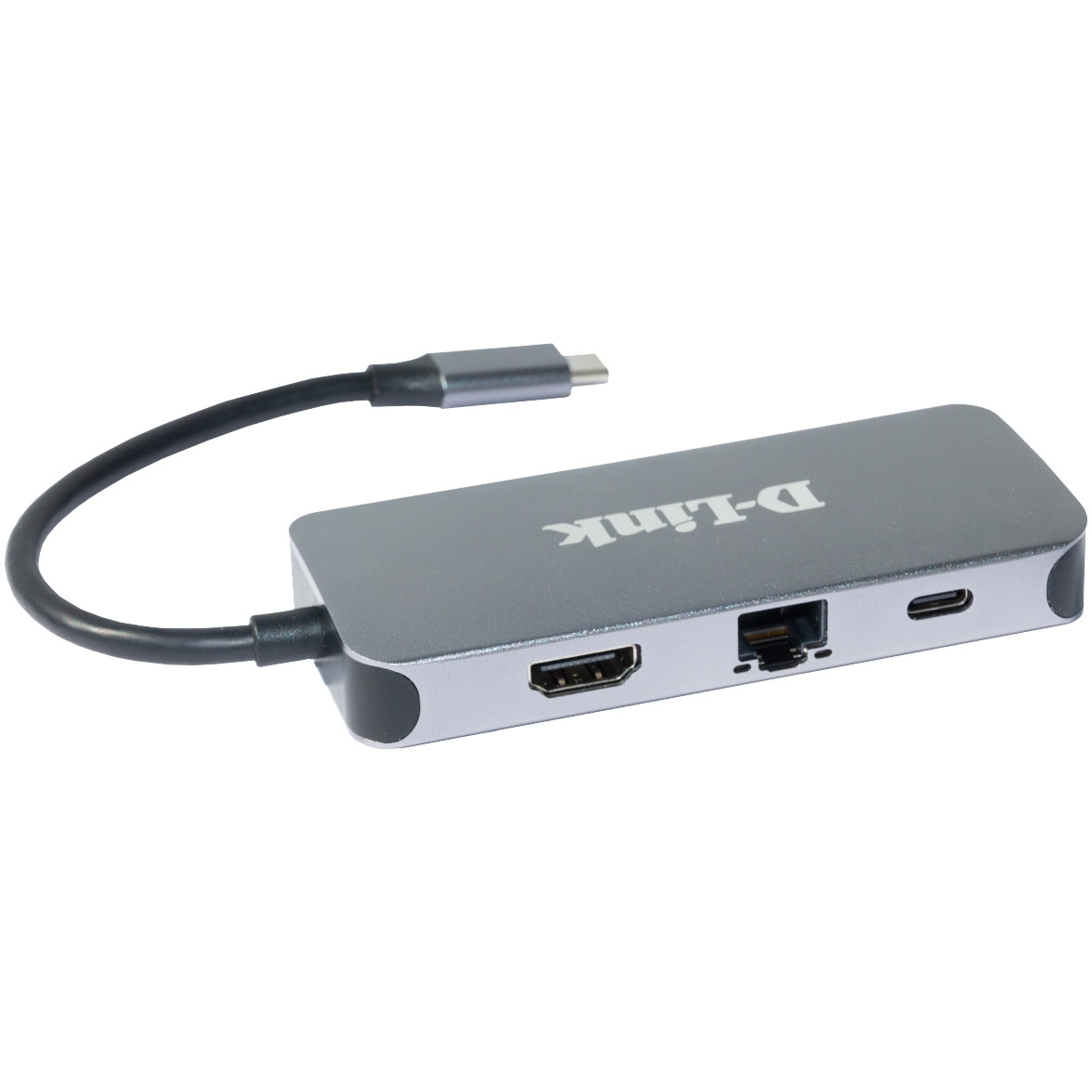 HUB USB D-LINK DUB-2335, USB Type C, cablu 10 cm, metalic, argintiu