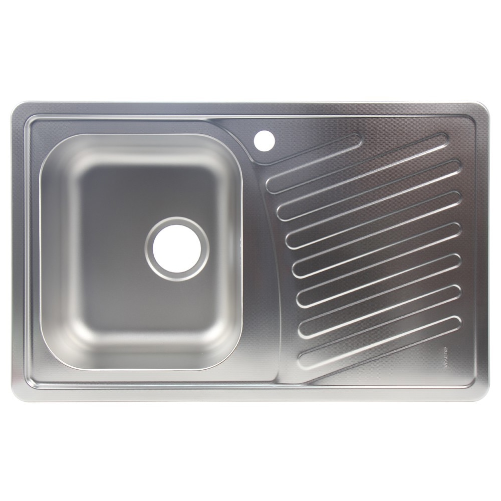 Chiuveta bucatarie inox leinen Alveus Elegant 30 FI 90, dreptunghiulara, cuva pe stanga, 81 x 51 cm, adancime cuva 19 cm