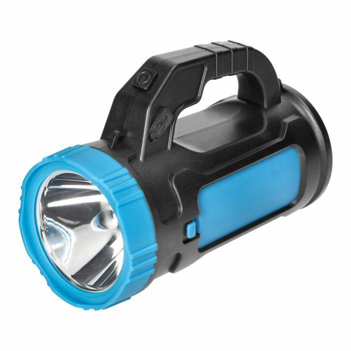 Lanterna LED SMD 3W + COB 3W, Virone, negru/albastru, 173x85x120mm, acumulator 1200mAh