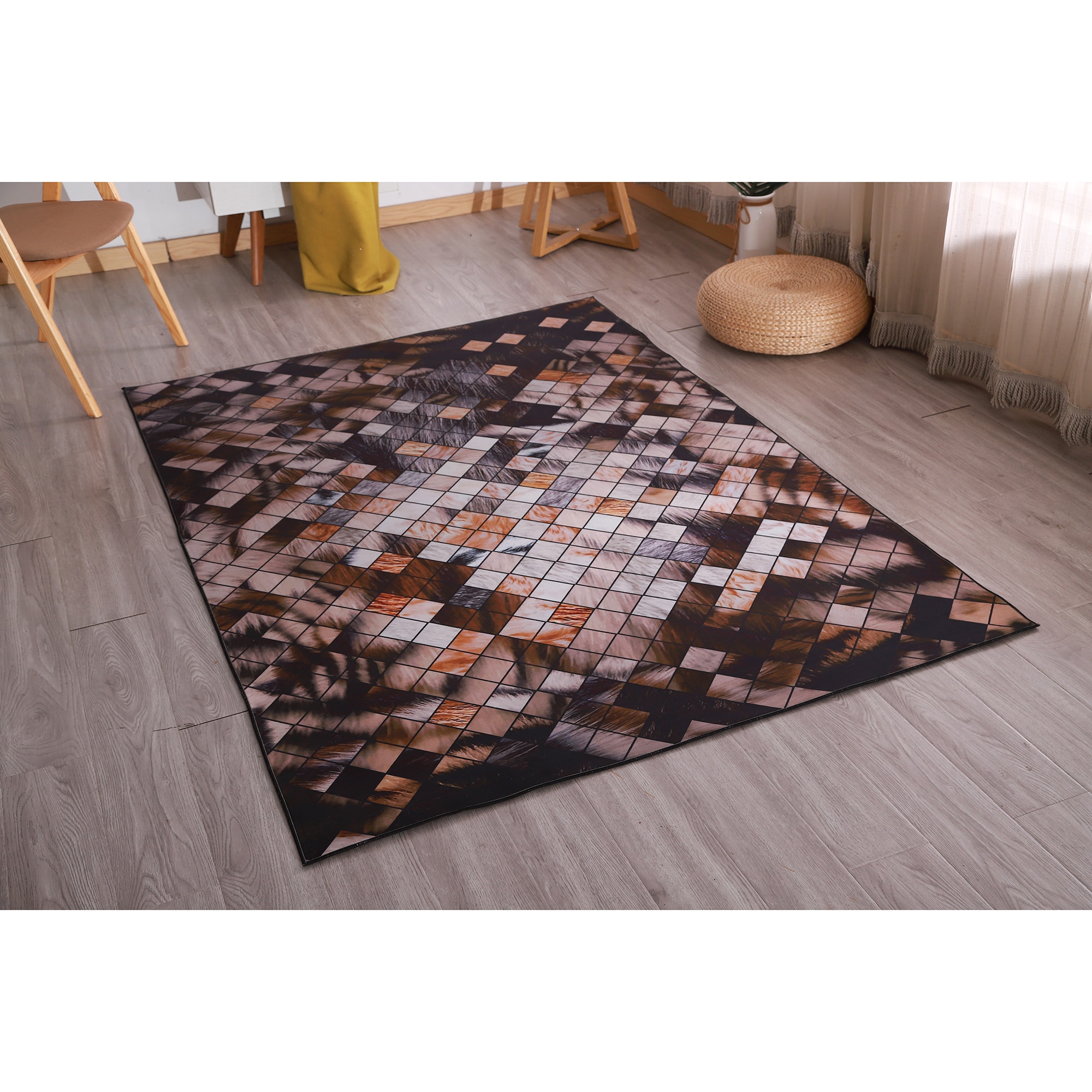 Covor cu print digital 3D Patch Heinner Home, 160x230 cm, poliester 100%, spate antiderapant