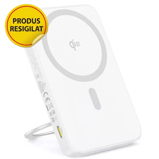 Resigilat Acumulator extern Baseus PicoGo Qi2 Magnetic, 5000 mAh, 20W, Alb