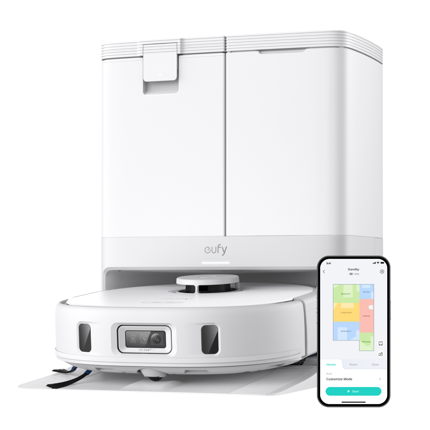 Aspirator robot eufy X10 Pro Omni, 8, 000 Pa, Dual Mop, AI, Alb