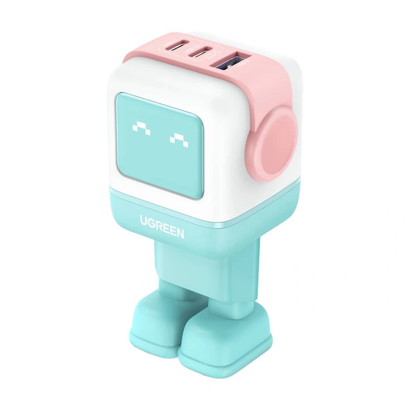 Incarcator retea, Ugreen, Nexode RG, 2x USB-C, 1x USB-A, 65W, Roz deschis/Albastru deschis