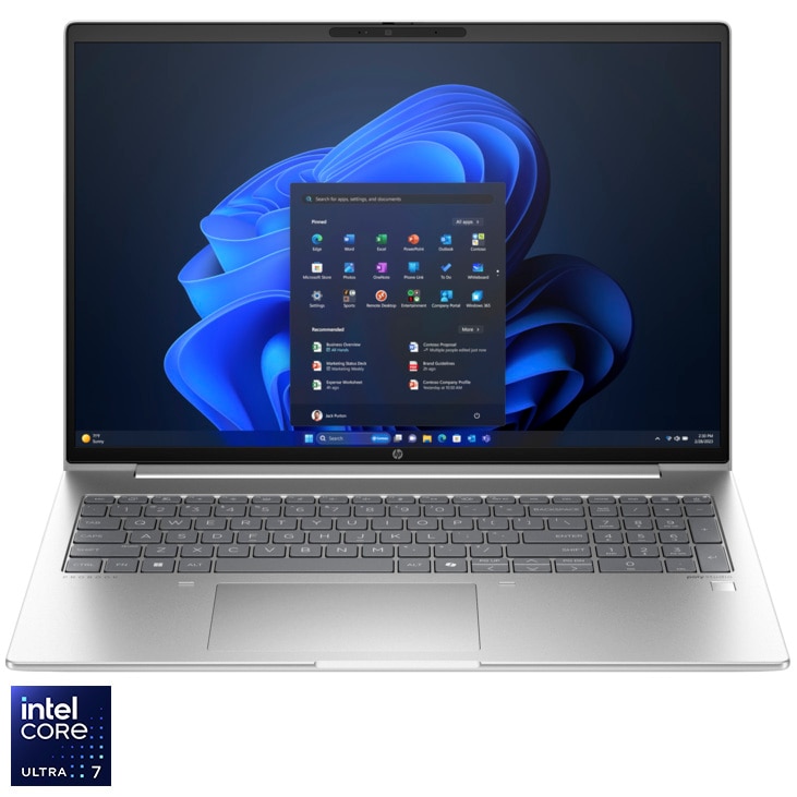 Laptop HP ProBook 460 G11 cu Intel® Core™ Ultra 7 155U pana la 4.8GHz, 16", WUXGA, IPS, 16GB DDR5 RAM, 512GB SSD, Intel® Graphics, Windows 11 Pro, Silver
