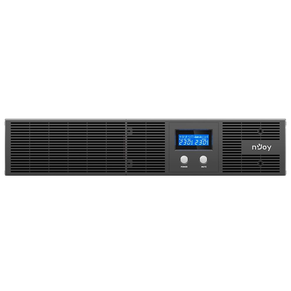 UPS nJoy Argus 3000, 3000VA/1800W, LCD Display, 8 IEC C13 cu Protectie, Management, rack 2U