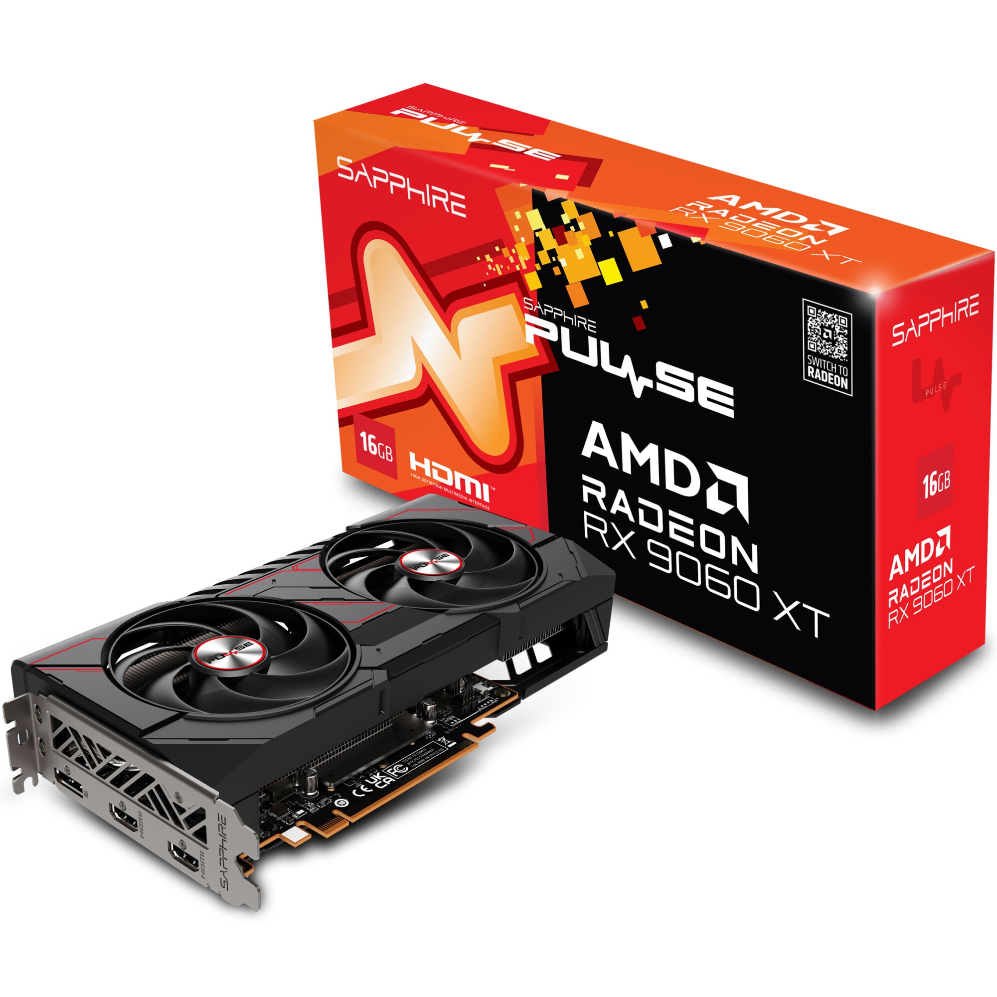 Placa Video SAPPHIRE PULSE AMD Radeon RX 9060 XT 16GB