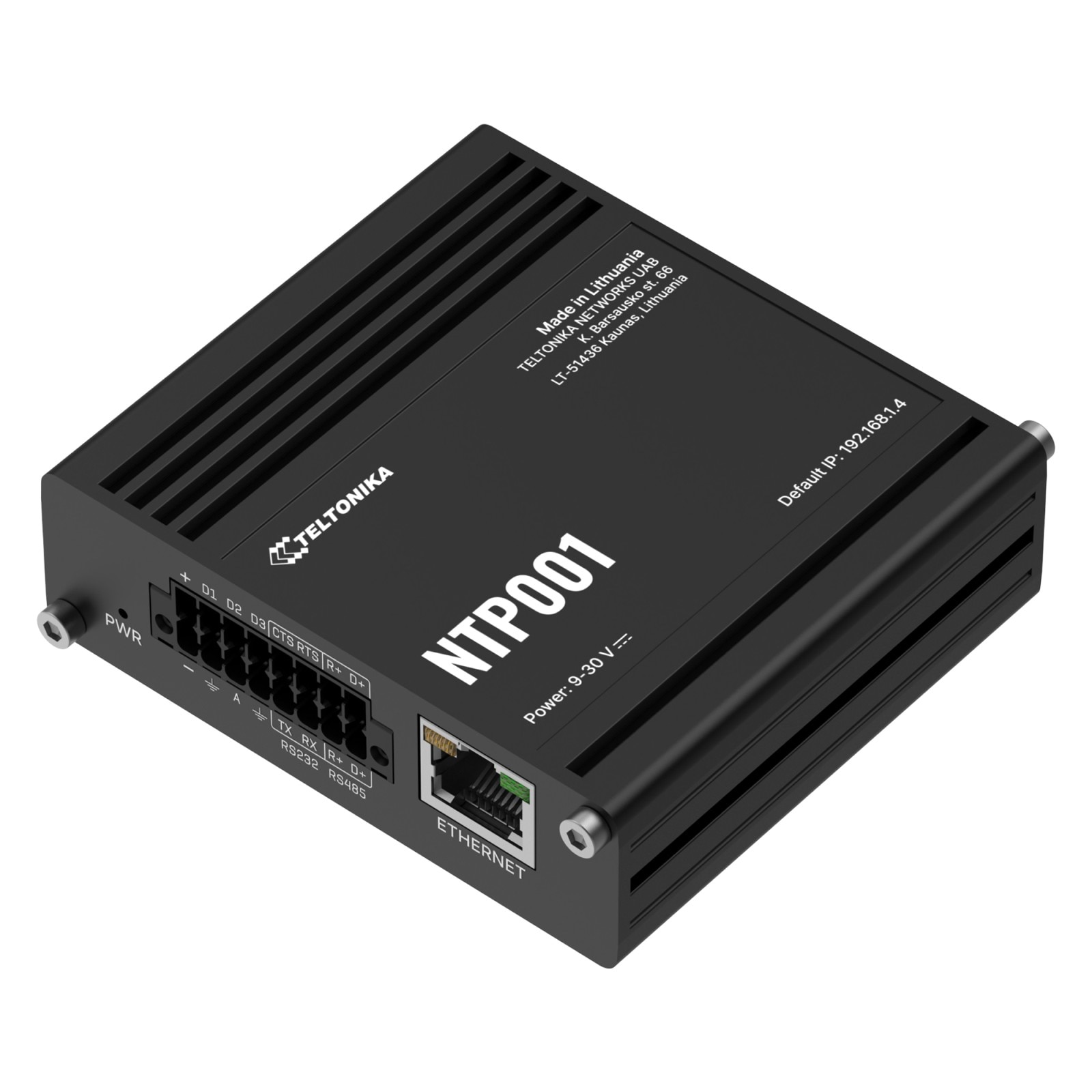 Server NTP Teltonika NTP001, GPS, precizie +/-1 ms, temperatura -40C la 75C, montaj pe DIN rail sau perete