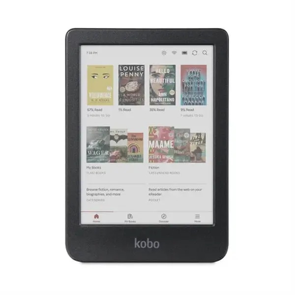 EBook Reader Kobo Clara Colour, Ecran E Ink Kaleido 6", Procesor 2GHz, 512MB RAM, 16GB Flash, USB Type-C, ComfortLight PRO, Wi-Fi, IPX8, Negru
