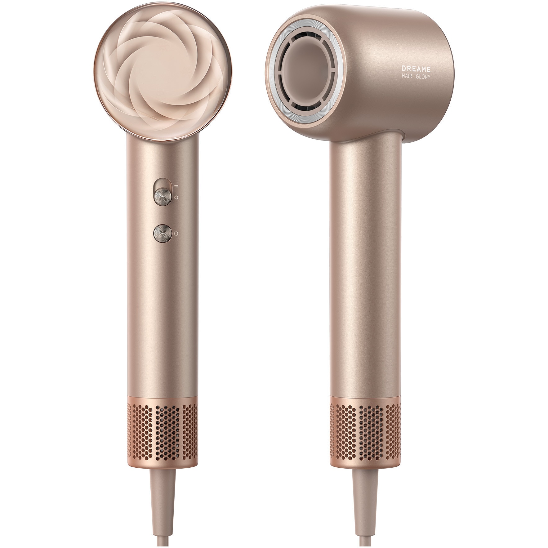 Uscator de par DREAME Glory Mix, 1600W, 3 duze magnetice, 4 setari de temperatura, 300 milioane ioni negativi/cm³, 76dB, motor de 110.000 RPM, auriu