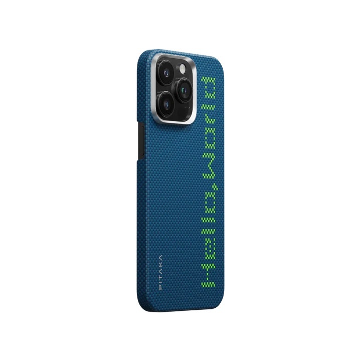 Husa Pitaka Tactile Woven, Aramida, pentru iPhone 16 Pro Max, MagSafe, Hello World