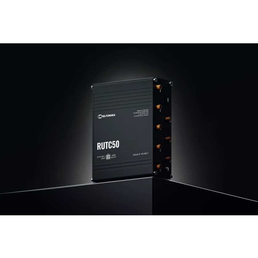 Router Wireless Teltonika RUTC50 5G, 2 SIM, 3,4 Gbps, 5 porturi Gigabit