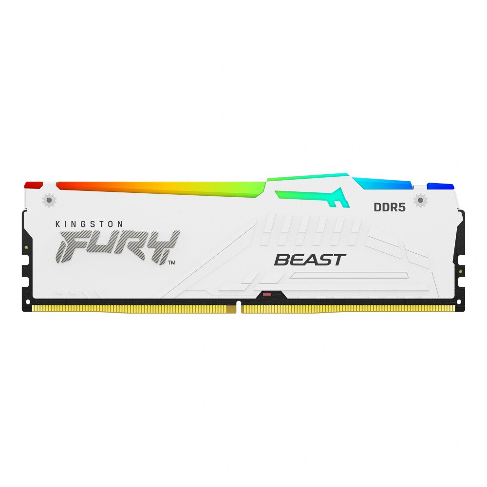 Memorie Kingston FURY Beast White RGB 64GB(2x32GB) DDR5 6000MHz CL36 AMD EXPO, KF560C36BWEAK2-64