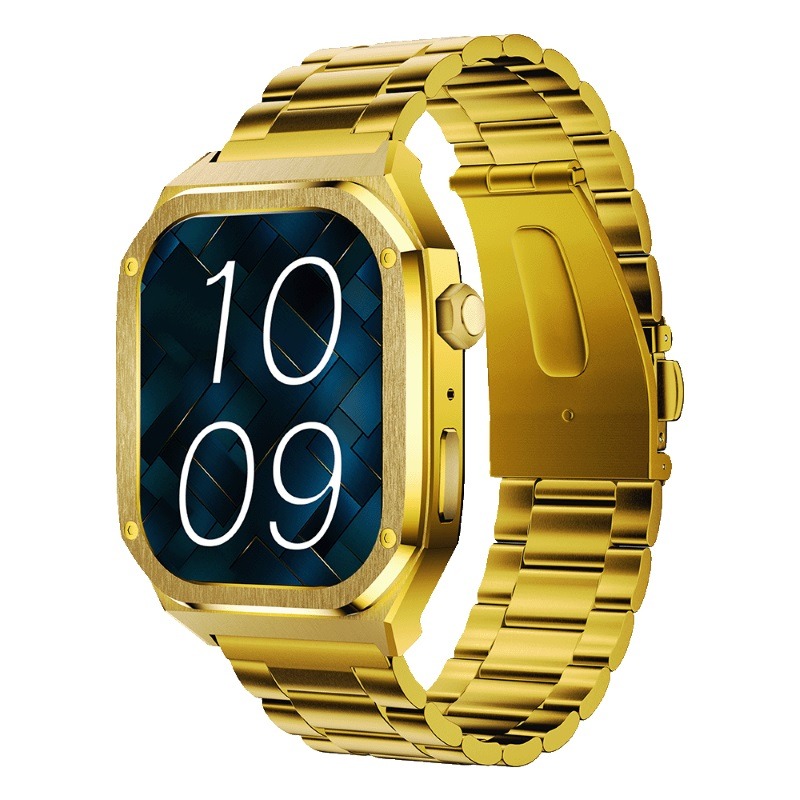 Ceas Smartwatch Maxcom FW65 Iron S, ecran 1.95” AMOLED, rezolutie 410×502, 340 mAh, Apeluri, Notificari, Incarcare Rapida, Rezistent apa si praf, Ideal Pentru Monitorizarea Sanatatii, peste 70 de Moduri Sport, 2 bratari incluse, Auriu