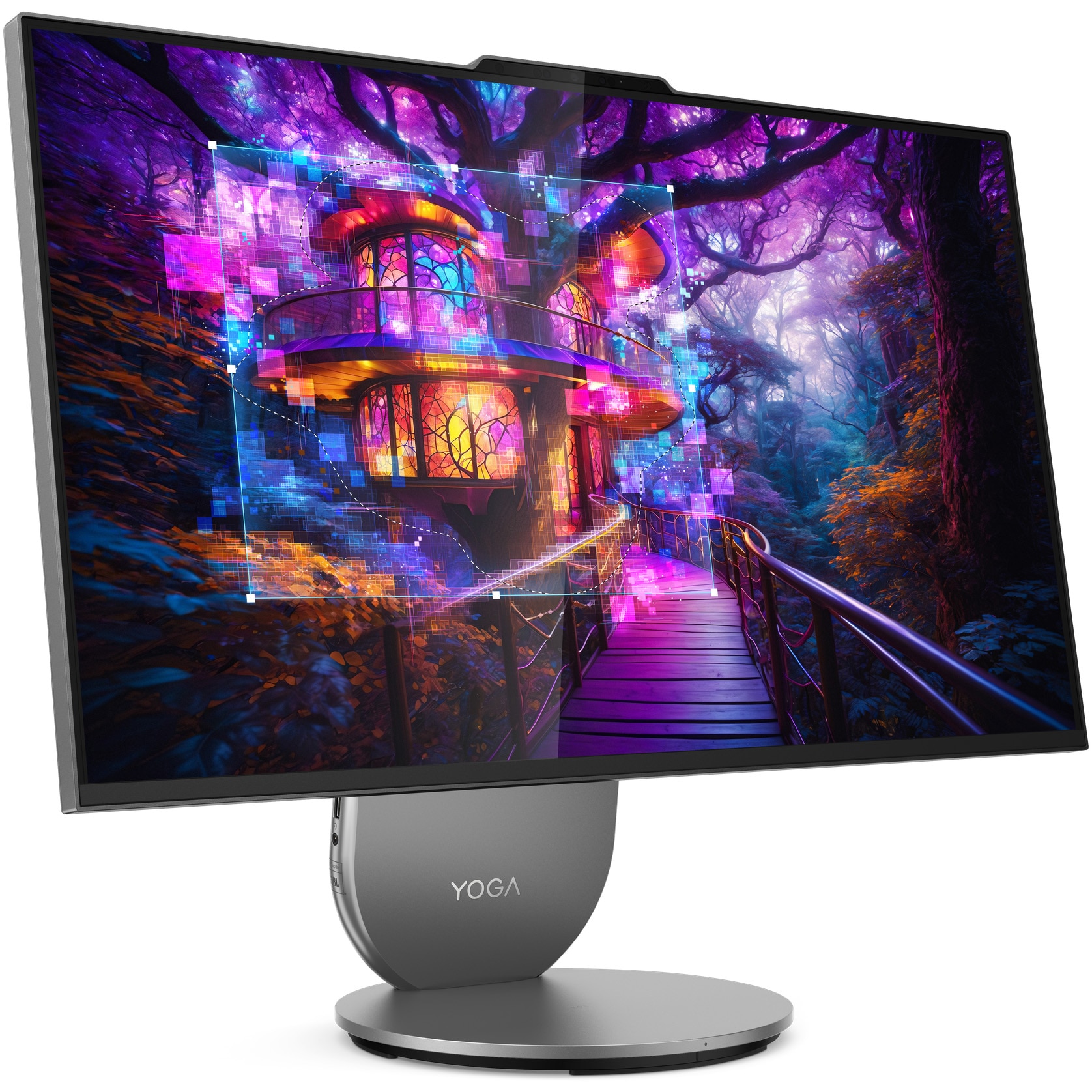 Sistem All-in-One Lenovo Yoga AIO 27IAH10 cu procesor Intel® Core Ultra 7 255H pana la 5.1GHz, 27", QHD, IPS, 120Hz, 16GB LPDDR5x, 1TB SSD, Intel® Arc™ Graphics, No OS, Luna Grey, 3Y Premium Care