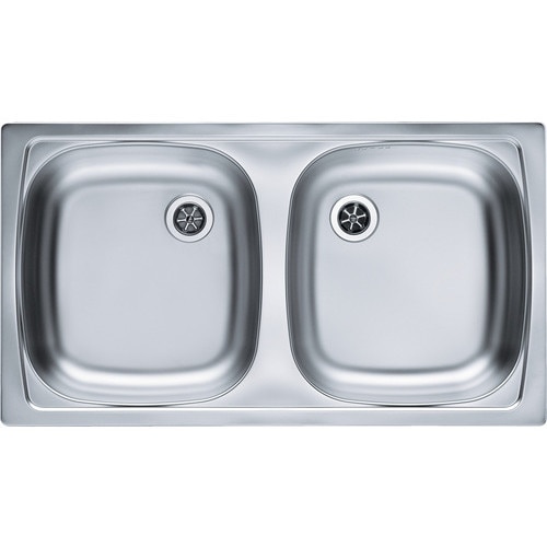Chiuveta bucatarie cu 2 cuve ALVEUS Basic 160 Leinen, 78x43,5 cm, fara picurator, inox