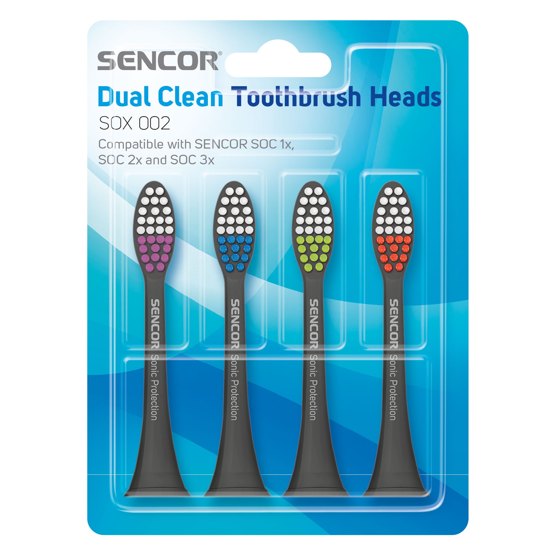 Set Cap de periuta de dinti electrica sonica, Sencor SOX 002 4 buc