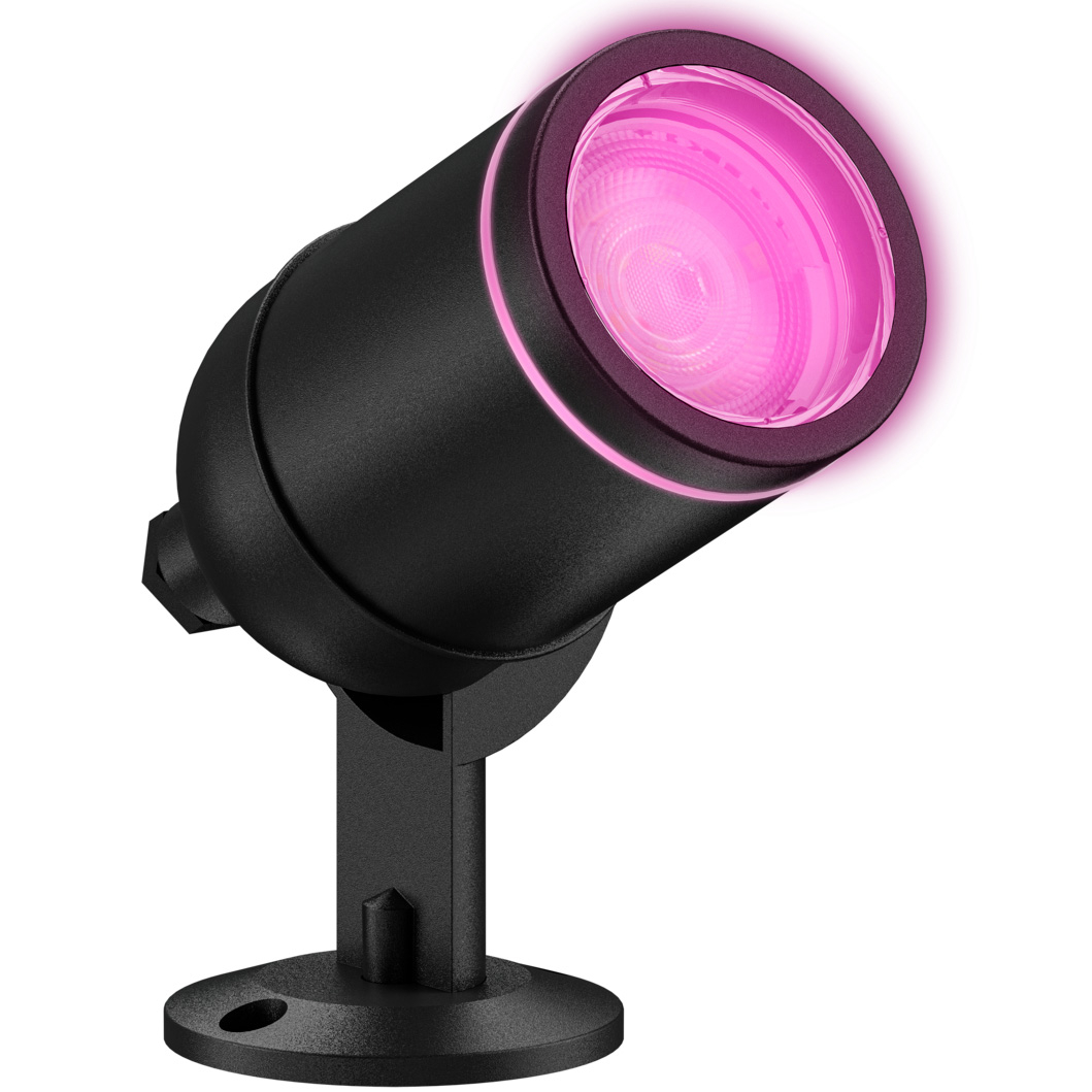Spot inteligent de gradina LED Calex Smart Ground Spot, RGB + alb cald, 4W, IP44, Negru, Clasa energetica F