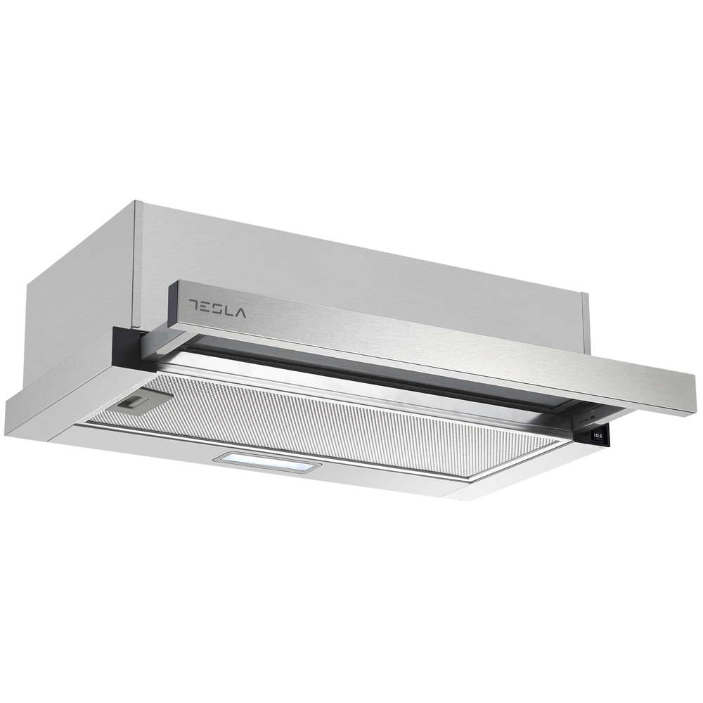 Hota incorporabila telescopica Tesla DT600AXB, 350 m3/h, Doua motoare 2x60 W, Iluminare LED 1x2 W, 60 cm Gri/Inox