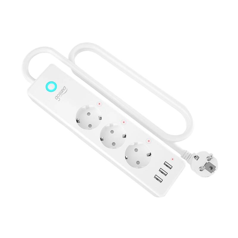 Prelungitor inteligent Gosund P1 Plus, Wi-Fi, 3 prize, 3xUSB, 15W, 3A, intrerupator, 1.5 m, compatibil Alexa si Google Assistant, Android/iOS