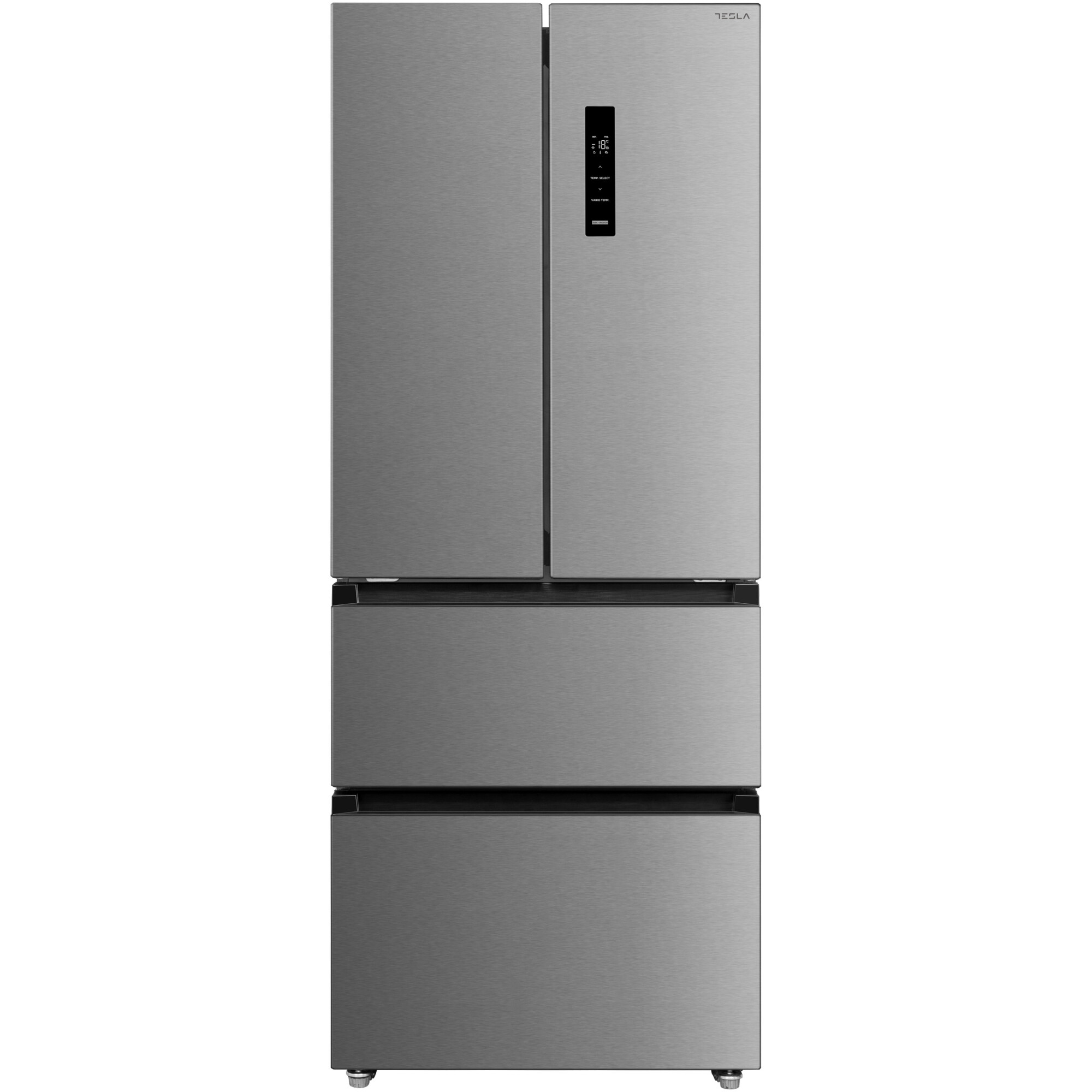 Side by side Tesla RF3900FMX, 391 l, Clasa E, Total No Frost, Motor Inverter, Display LED, H 178 cm, Inox