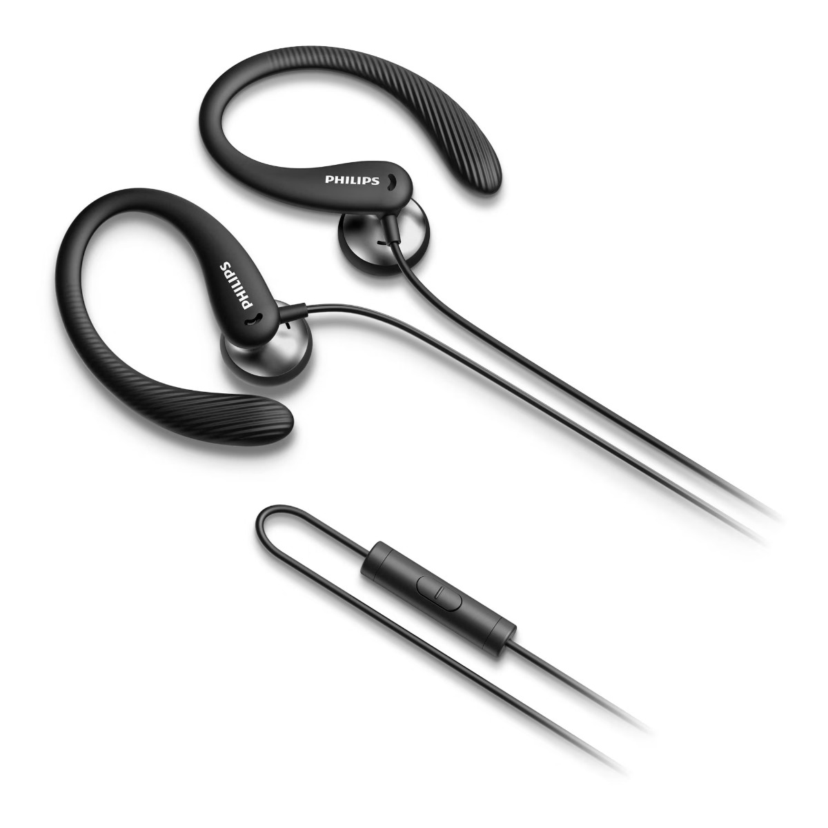 Casti Audio In-Ear Sport Philips, TAA1105BK/00, cu fir, Microfon, Negru