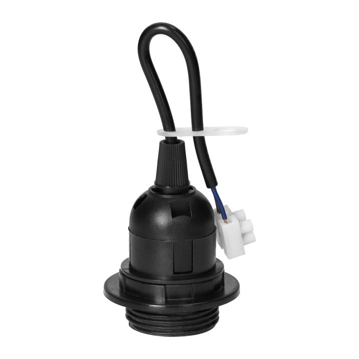 Dulie bec E27 Virone LH/E27-27/B/PZ, cu flansa, cablu si bloc terminal, neagra