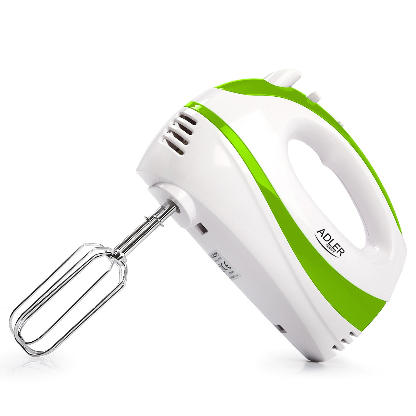 Mixer de mana, Adler AD4205G, 300 W, 5 Viteze + Turbo, Alb/Verde