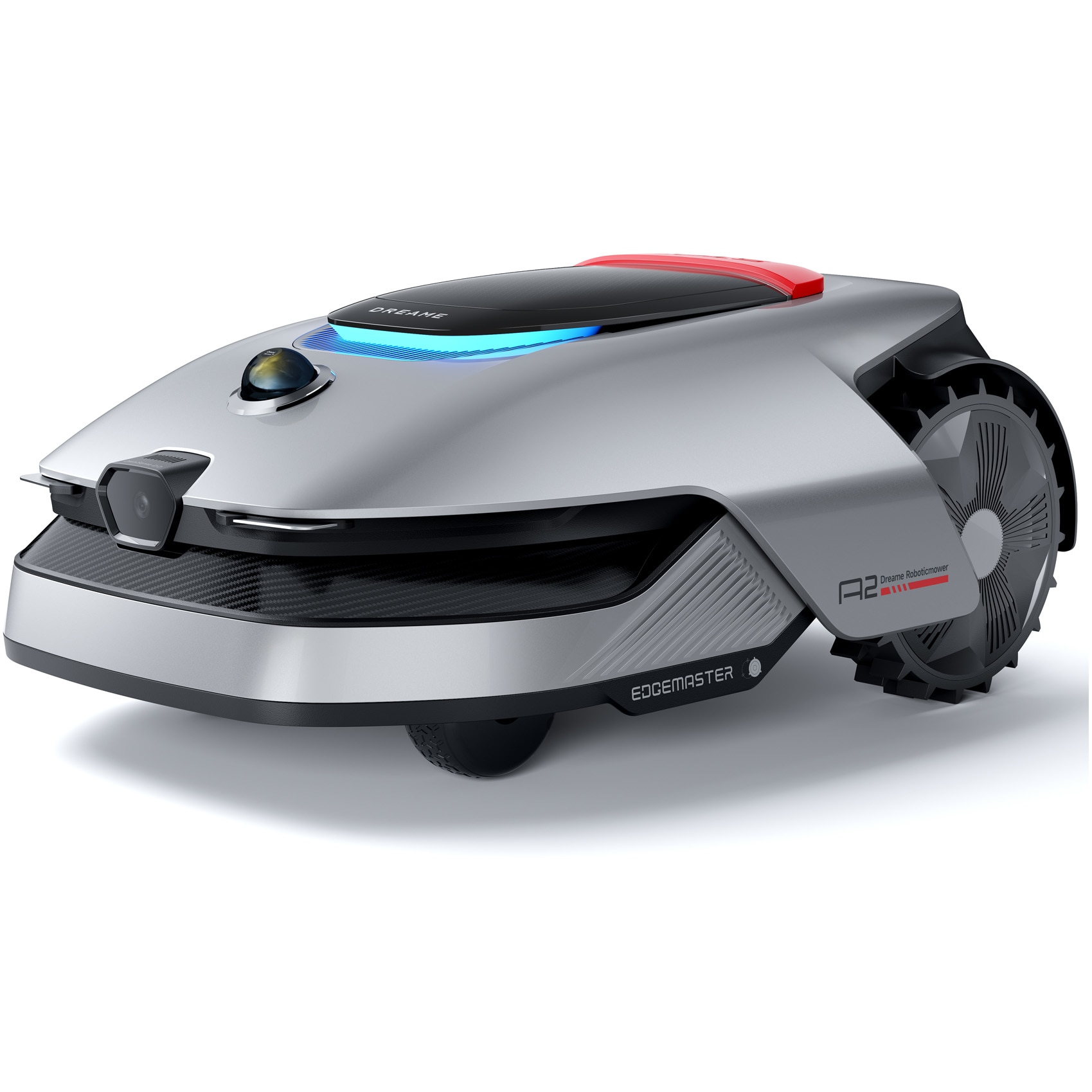Robot de tuns gazon/iarba Dreame Roboticmower A2, 3000 mp supfarata lucru, 2–24 cm latime taiere, 20–60 mm inaltime taiere reglabila, sistem OmniSense 2.0 3D Ultra camera AI, sistem de taiere EdgeMaster, panta maxima 50 %/26.5°, senzor Lidar 3D