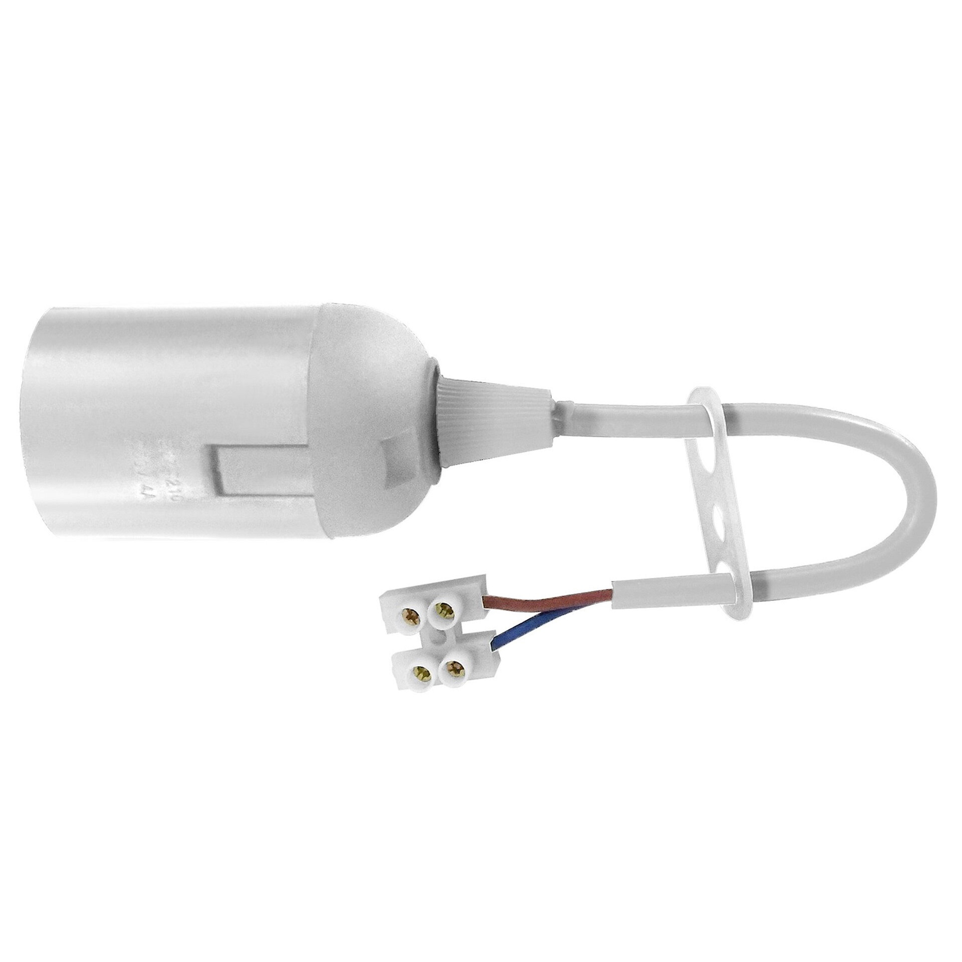 Dulie bec E27 Virone LH/E27-20/W/PZ, cu cablu si bloc terminal, alba