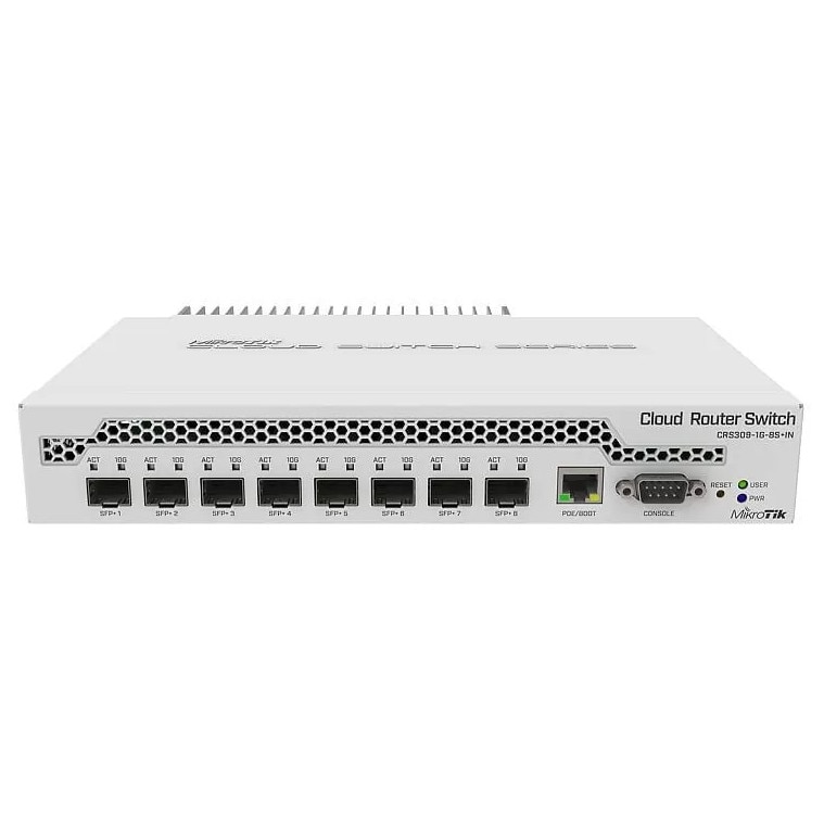 Management Switch 1 x Gigabit, 8 x SFP+, Mikrotik CRS309-1G-8S+IN