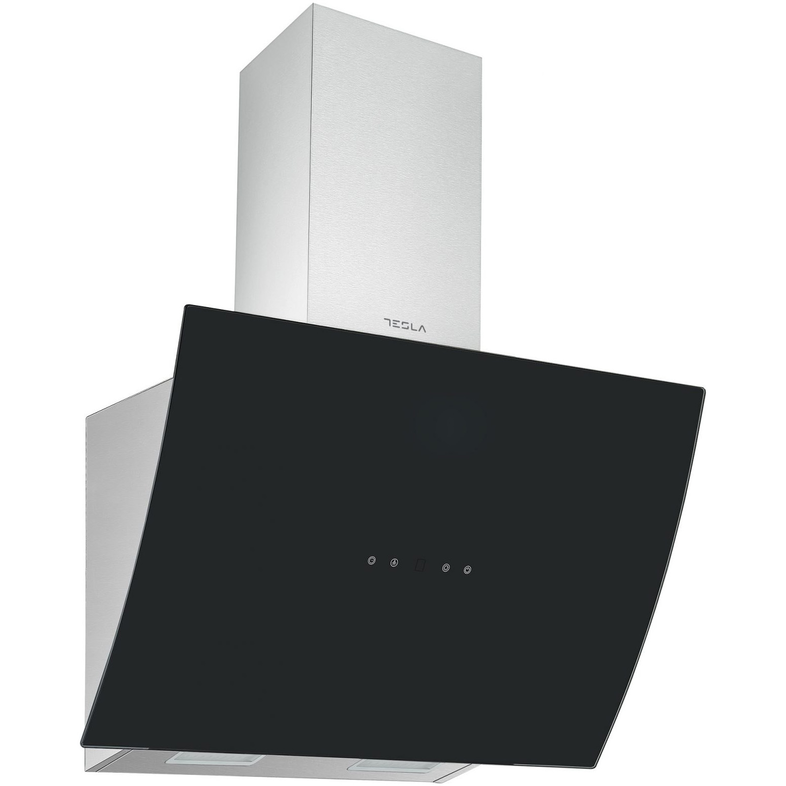 Hota incorporabila decorativa Tesla DD600AXB, Putere de absorbtie 630 mc/h, Senzor control fara atingere, Afisaj LED, 60 cm, Inox/Sticla neagra