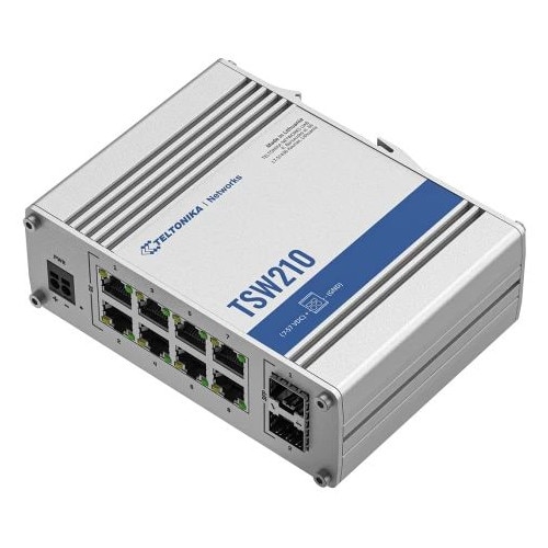 Switch Teltonika TSW210, 8 porturi LAN Gigabit, 2 porturi SFP