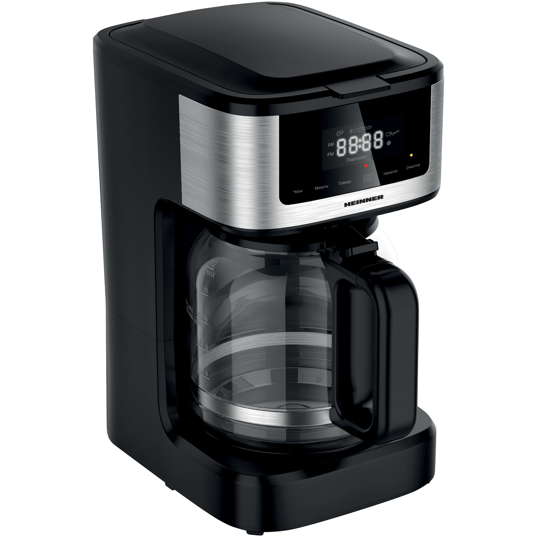 Cafetiera Heinner HCM-DD900BKSS, 900w, 1.8l, display digital cu control touch, Negru