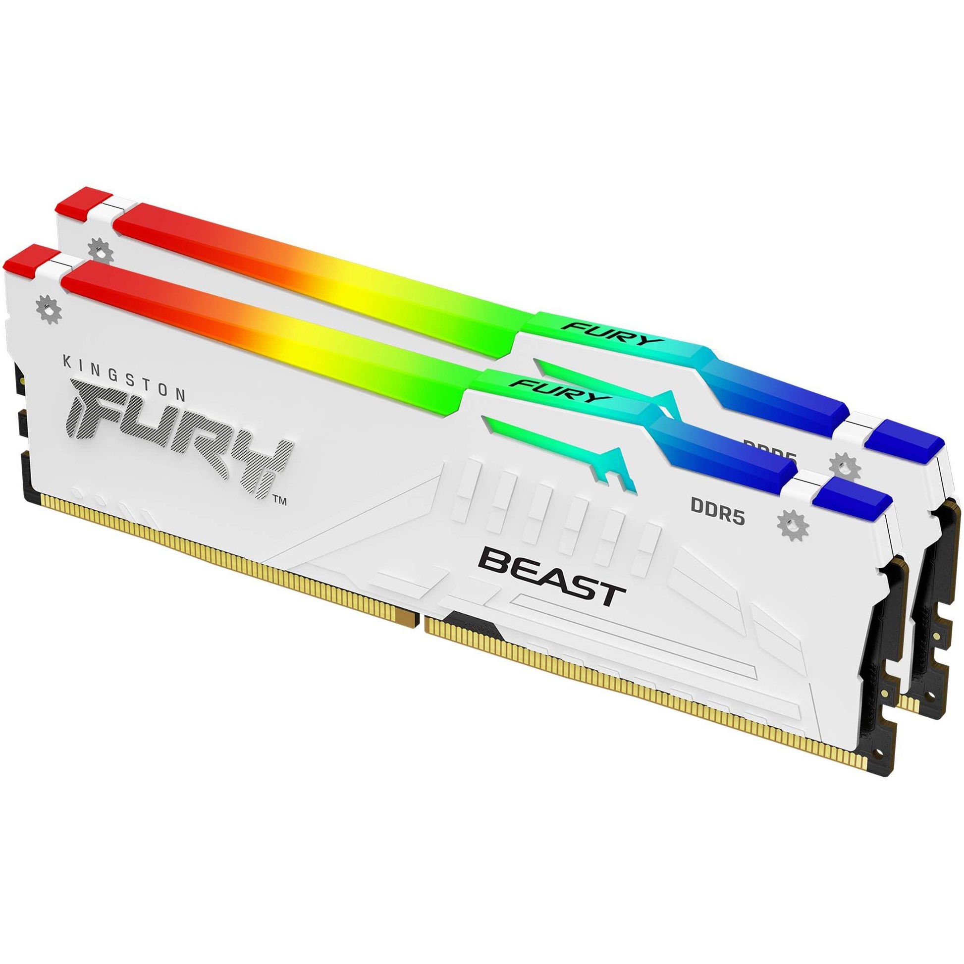 Memorie Kingston, 32GB(2x16) DDR5 6000MT/s CL30 Fury Beast White RGB Expo