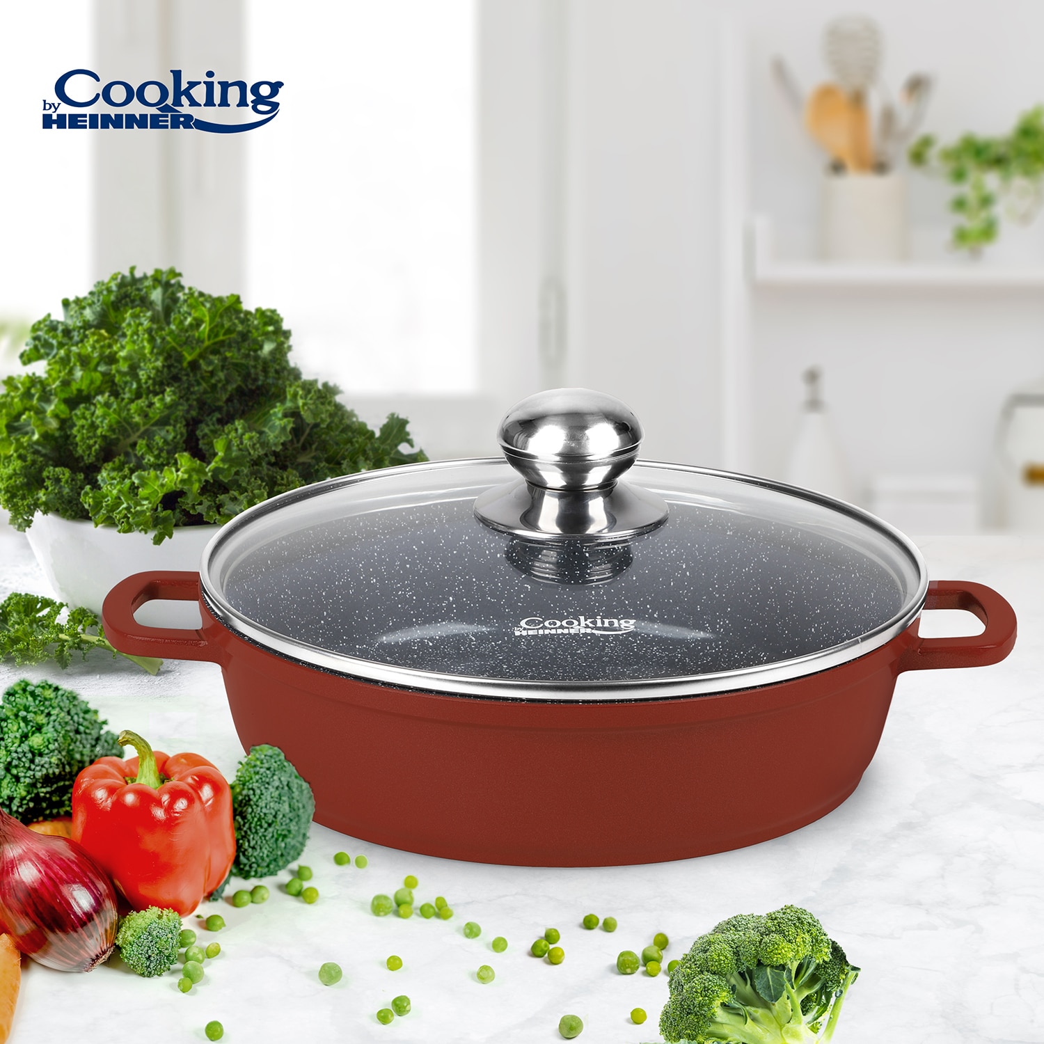 Cratita cu capac Cooking by Heinner Calabria, aluminiu, 36x9.5cm, 8.8L