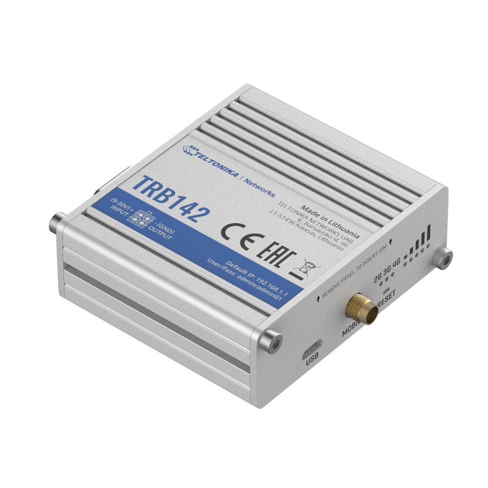 Placa de retea, Teltonika, TRB142, LTE Cat 1, RS232, management de la distanta