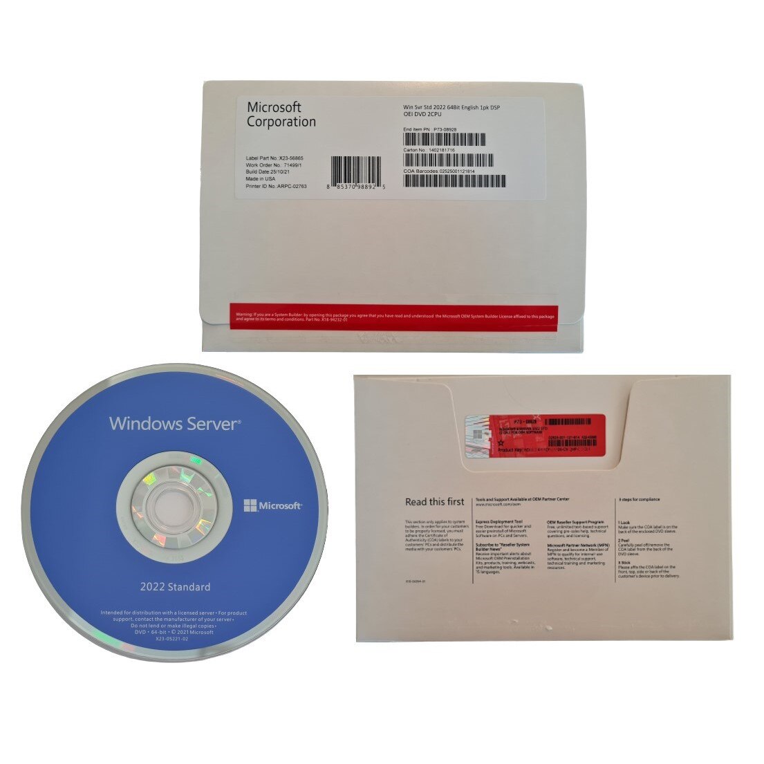 Windows Server Standard 2022 64bit English DSP DVD 2 CPU