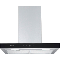 RESIGILAT - Hota incorporabila decorativa Tesla DC600AXB, T-shape, Putere de absorbtie 630 mc/h, T-shape, Control digital, Afisaj LED, 60 cm, Inox/Sticla neagra
