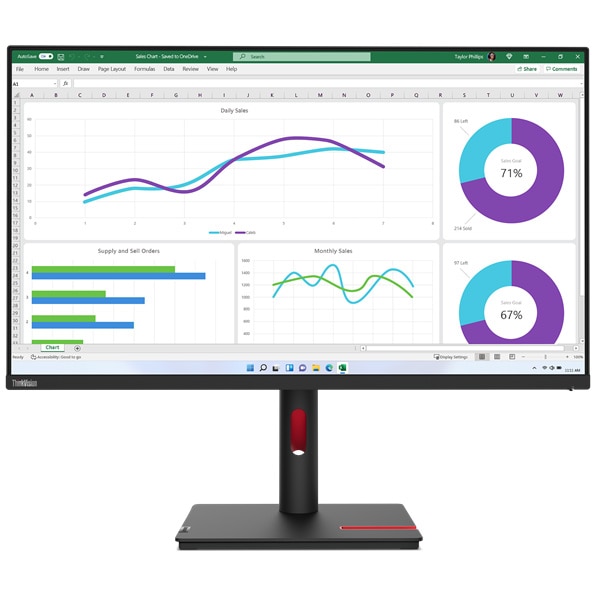 Monitor Lenovo ThinkVision T32h-30, 31.5" IPS, QHD 2560x1440, 16:9, 4 ms, 350 cd/m², Raven Black