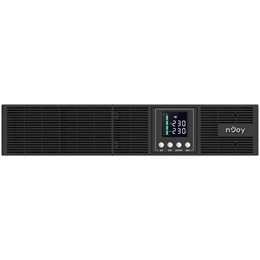 UPS nJoy Aster 3K 2U On-line, 3000VA/2700W, 8 prize IEC C13, 1 priza IEC C19, Dubla conversie, LCD Display